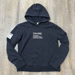 Spalding Headquarters Black White Hoodie Womens Size Medium